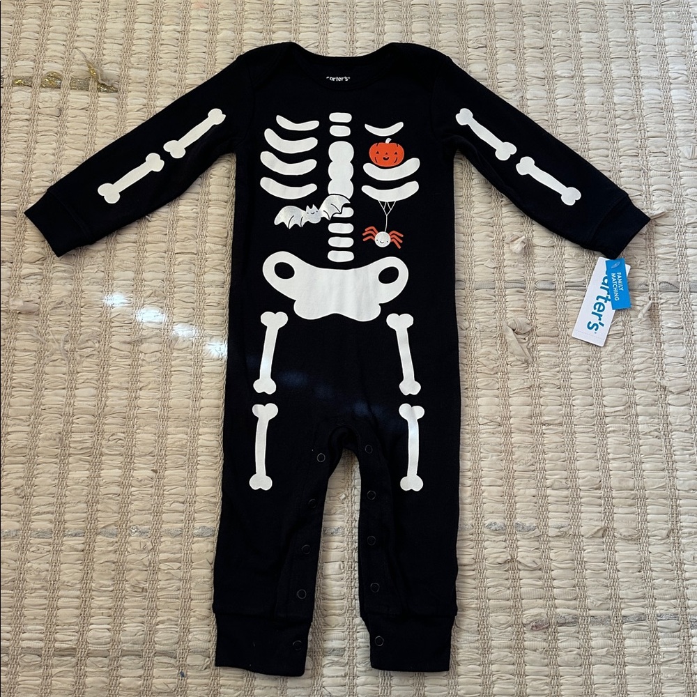 Carters Halloween skeleton pajama 12M